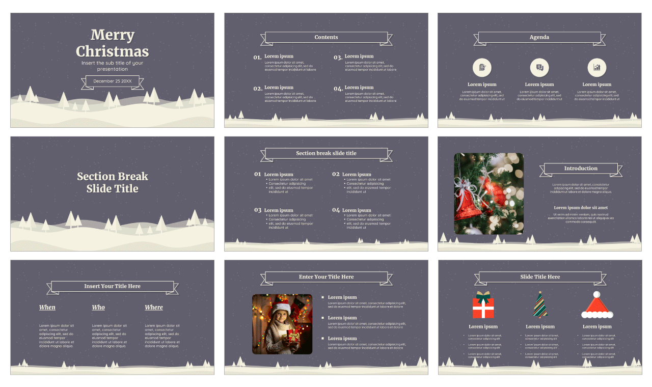 Merry Christmas Greetings Free Google Slides Theme Template