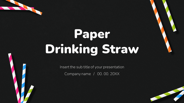 Paper Drinking Straw Free Google Slides PowerPoint Templates