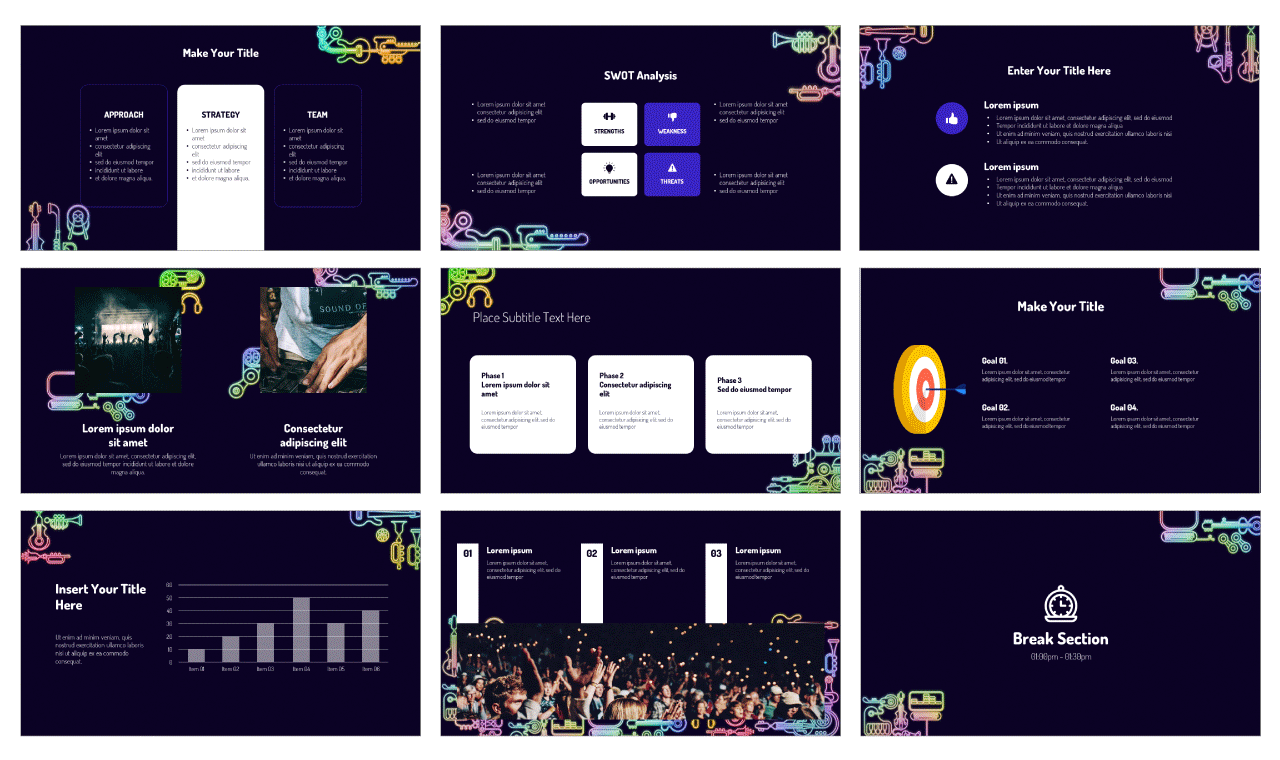 Pop Music Chart PowerPoint Template Free Download