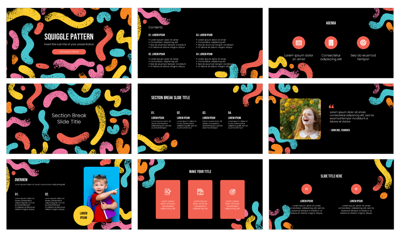 Squiggle Pattern Free Google Slides Theme Template