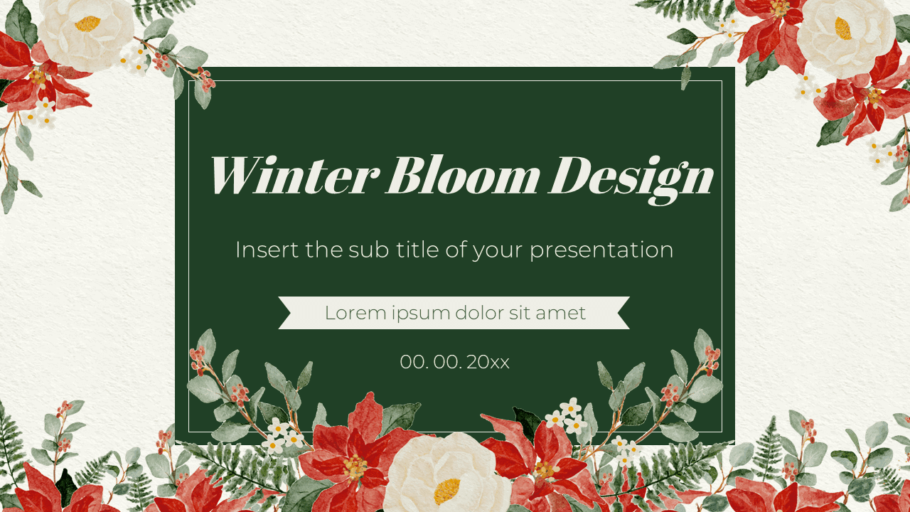 Winter Bloom Design Free Google Slides PowerPoint Template