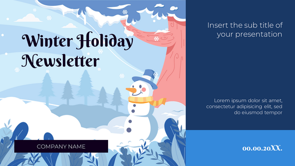 Winter Holiday Newsletter Google Slides PowerPoint Template