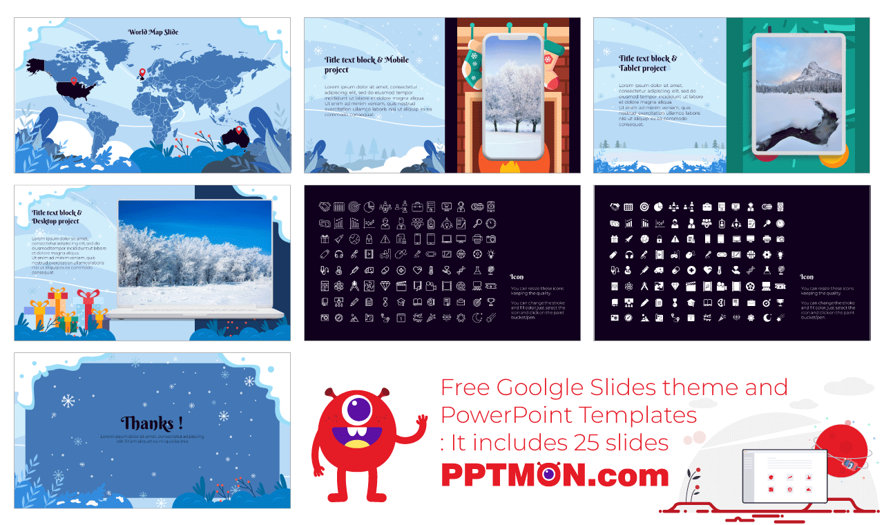 Winter Holiday Newsletter Presentation Background Design