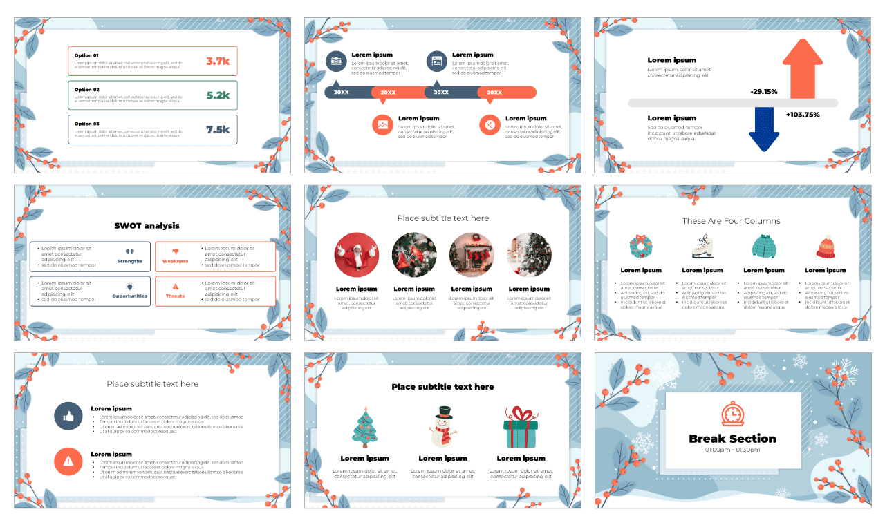 Winter Season Sales PowerPoint Template Free Download