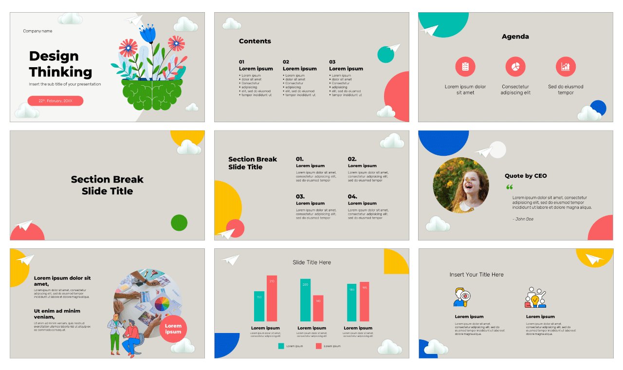 Design Thinking Google Slides PowerPoint Templates