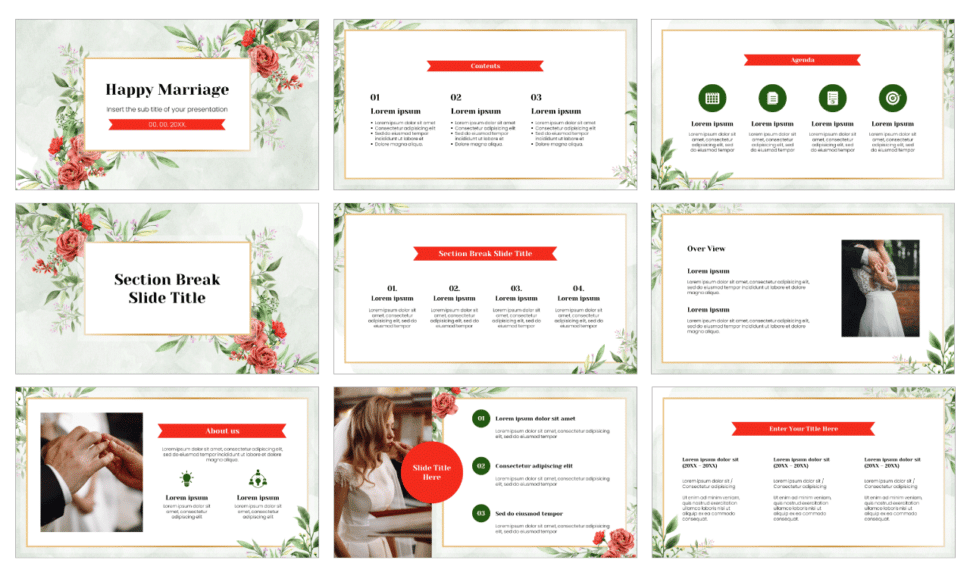 Happy Marriage Free Google Slides Theme PowerPoint Template