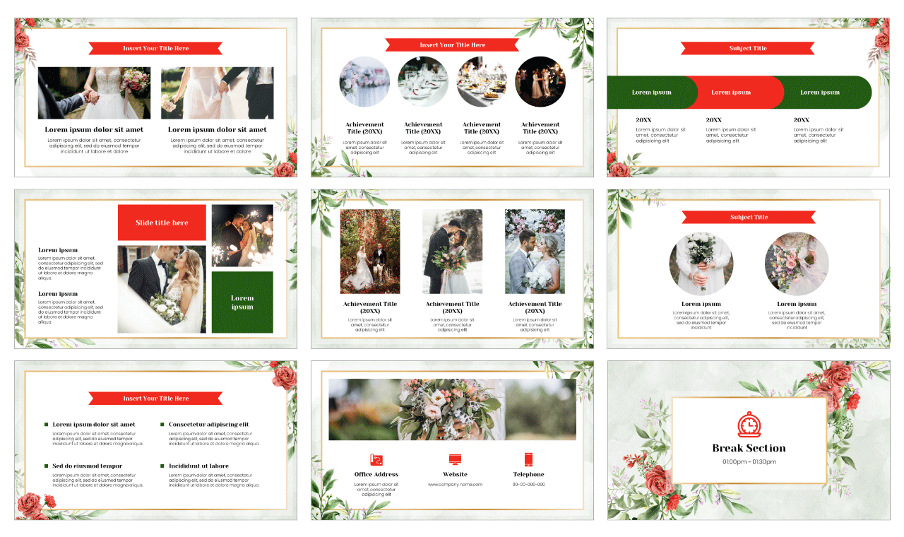 Happy Marriage Google Slides Theme PowerPoint Template Free Download