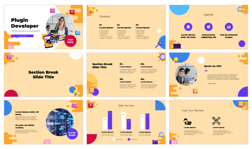 Plugin Developer Free Google Slides Theme PowerPoint Template