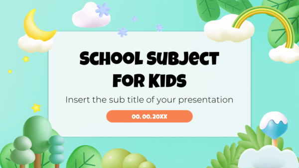 School Subject for Kids Google Slides Theme PowerPoint Template