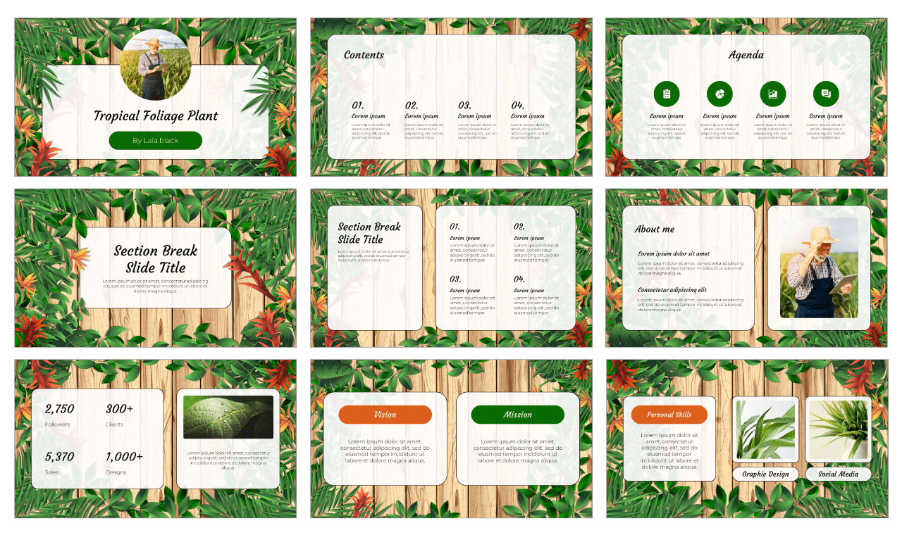 Tropical Foliage Plant Free Google Slides Themes Templates