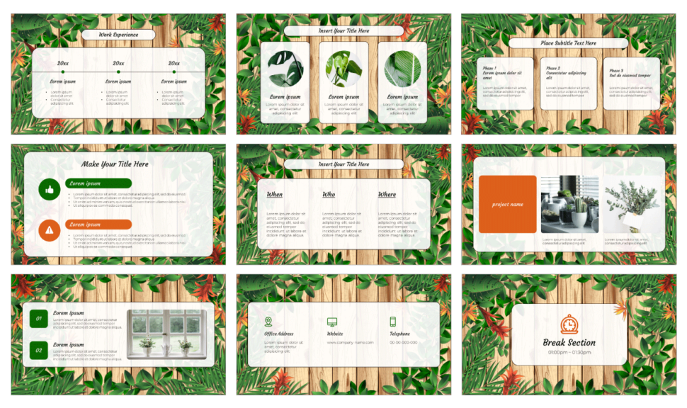 Tropical Foliage Plant Free Google Slides PowerPoint Templates