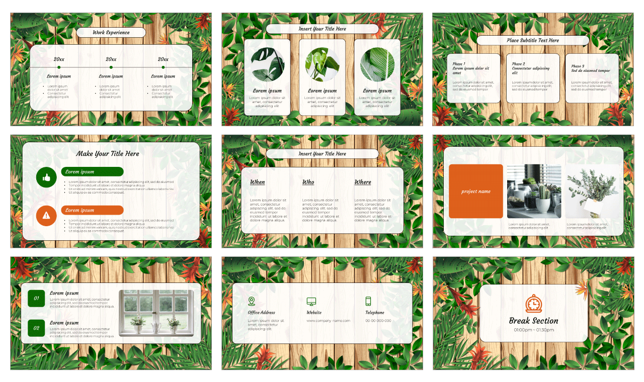 Tropical Foliage Plant PowerPoint Templates Free Download