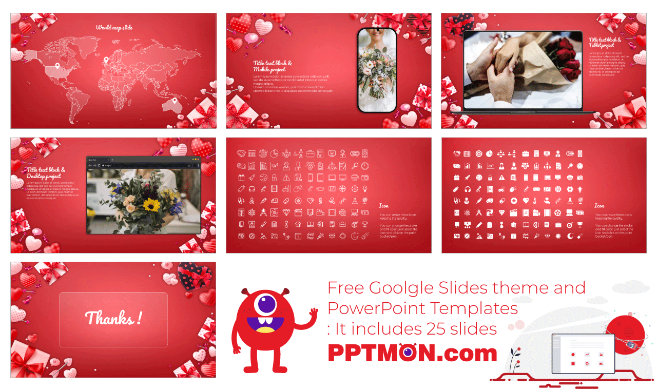 Valentines Day Gifts Presentation Background Design