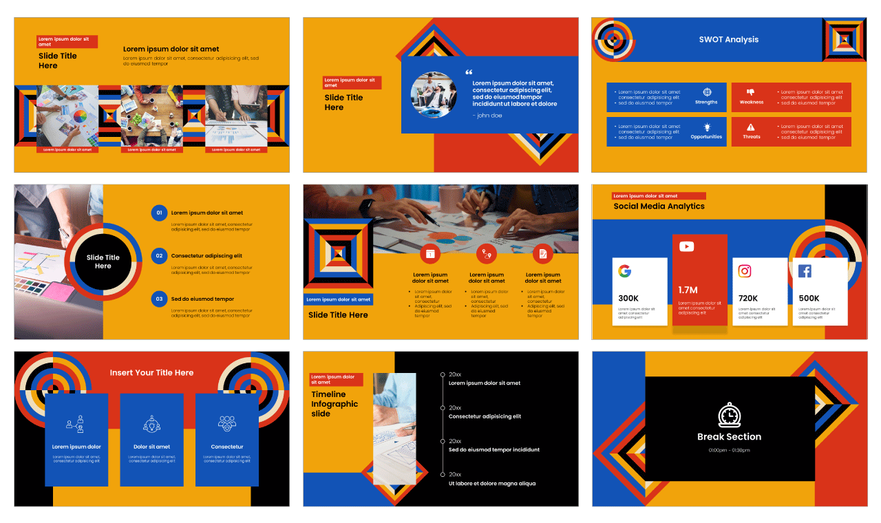 Bauhaus Google Slides PowerPoint Template Free Download