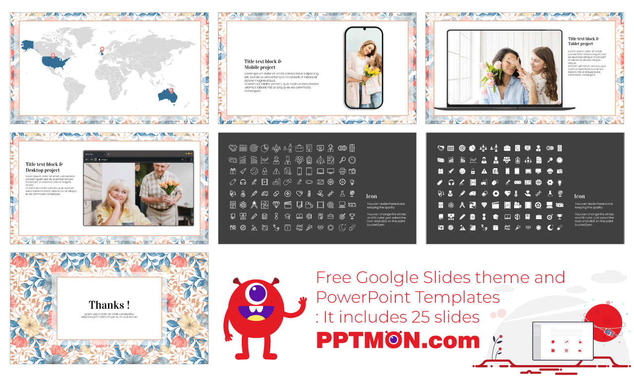 Flower Pattern MK Plan Google Slides PowerPoint Presentation Design
