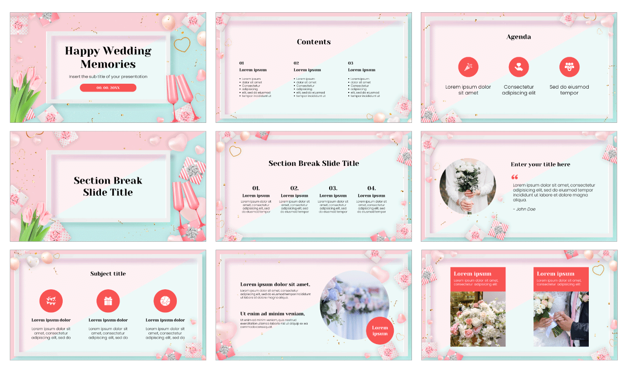 Happy Wedding Memories Free Google Slides Template