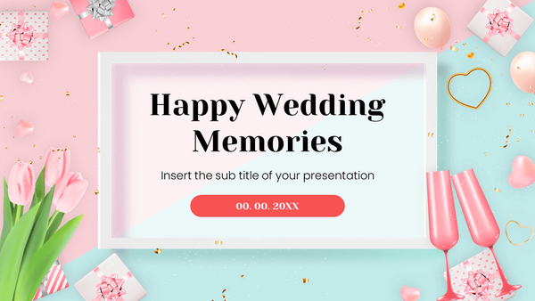 Happy Wedding Memories Google Slides PowerPoint Template