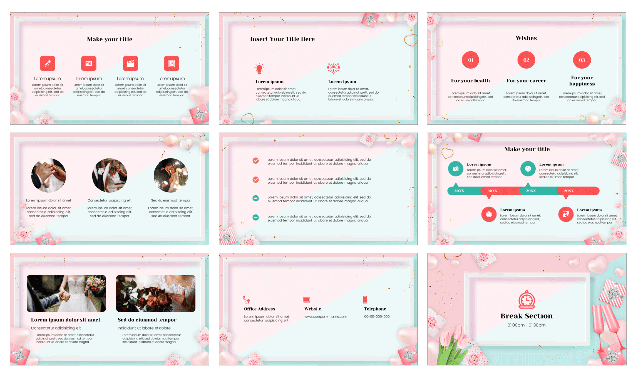 Happy Wedding Memories PowerPoint Template Free Download
