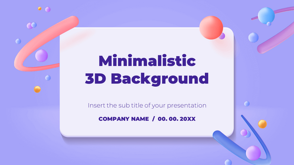 Minimalistic 3D Background Google Slides PowerPoint Template
