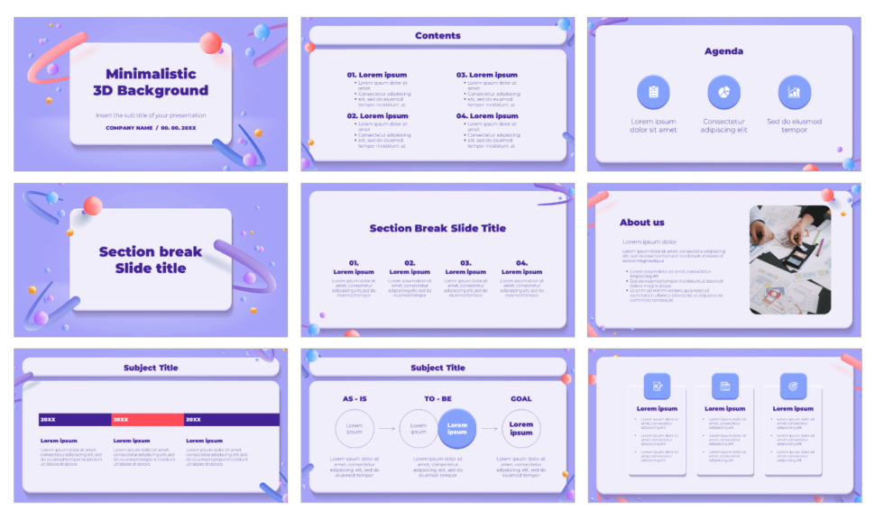 Minimalistic 3D Background Google Slides PowerPoint Template