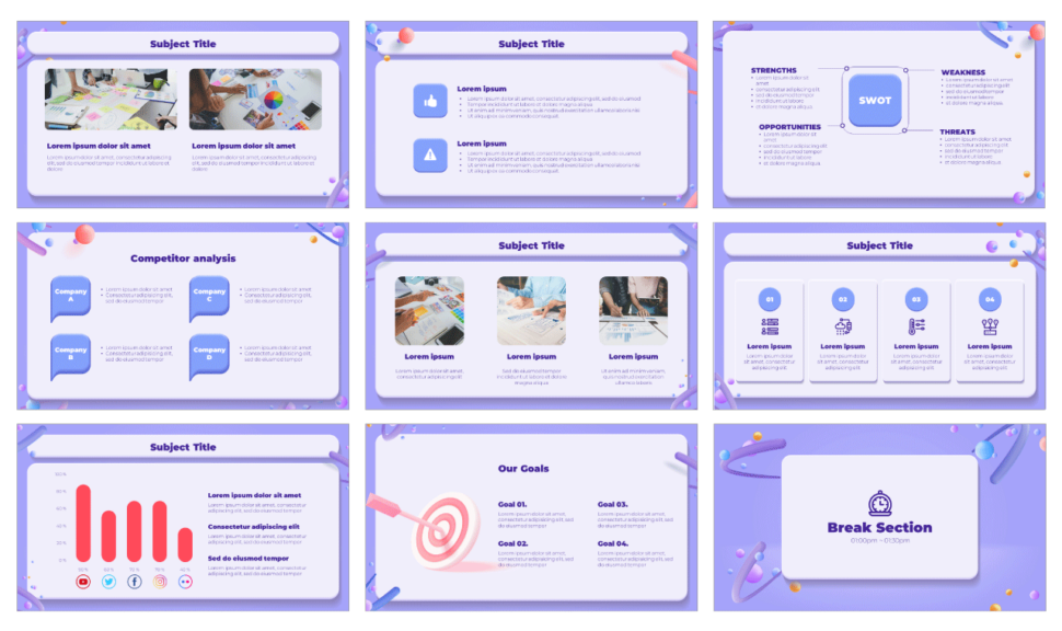 Minimalistic 3D Background Google Slides PowerPoint Template