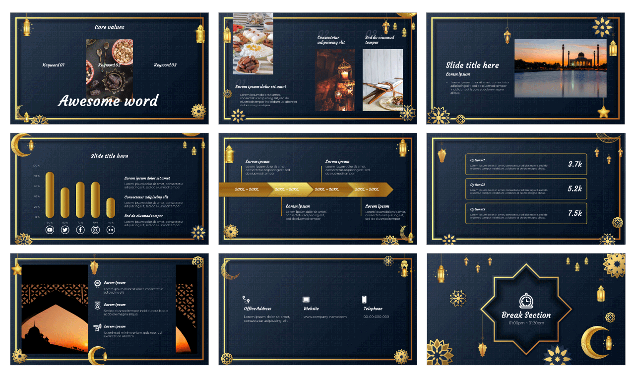 Blue and Gold Pitch Deck  Google Slides and PowerPoint