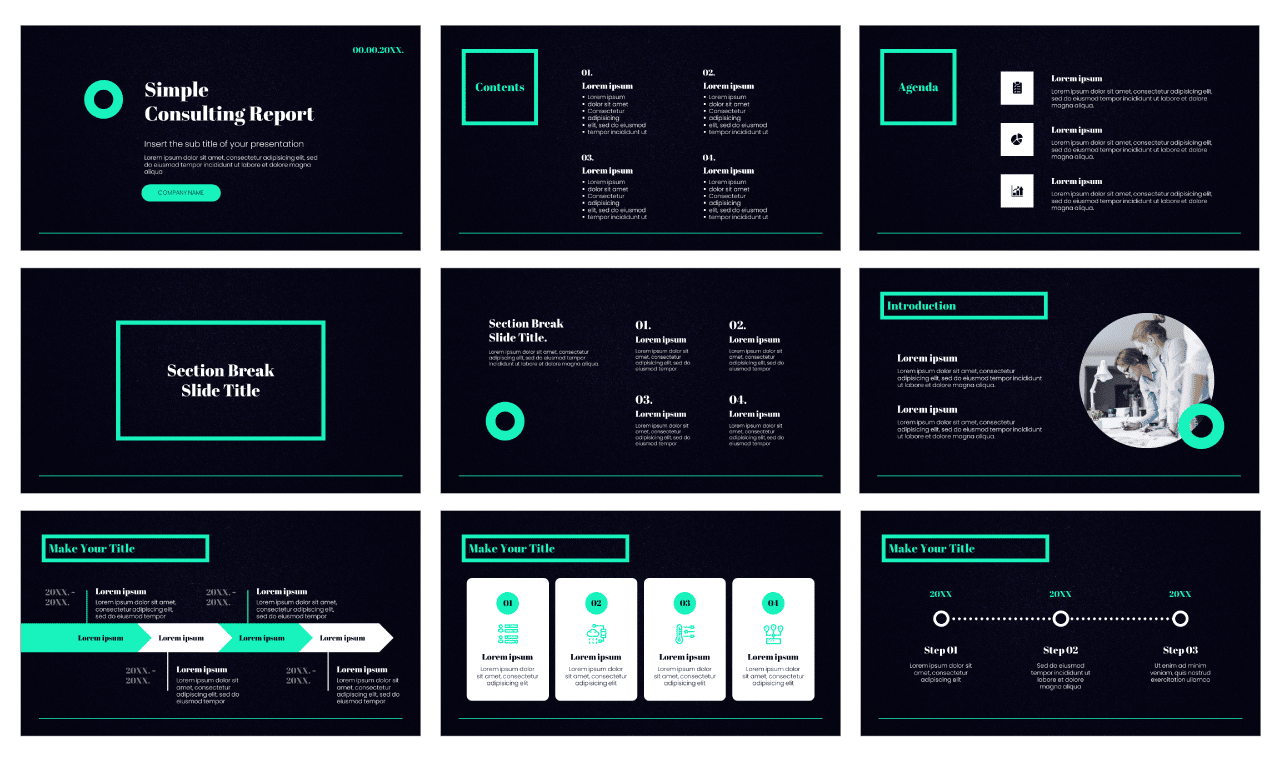 Simple Consulting Report Google Slides PowerPoint Template