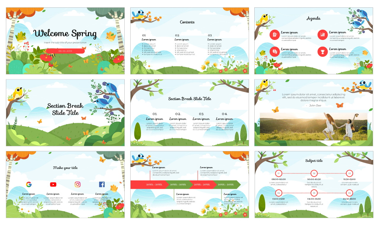 Welcome Spring Free Google Slides PowerPoint Template