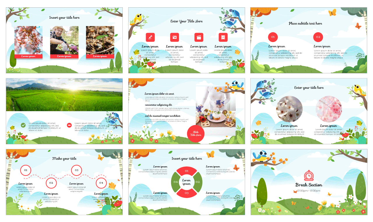 Welcome Spring Google Slides PowerPoint Template Free Download