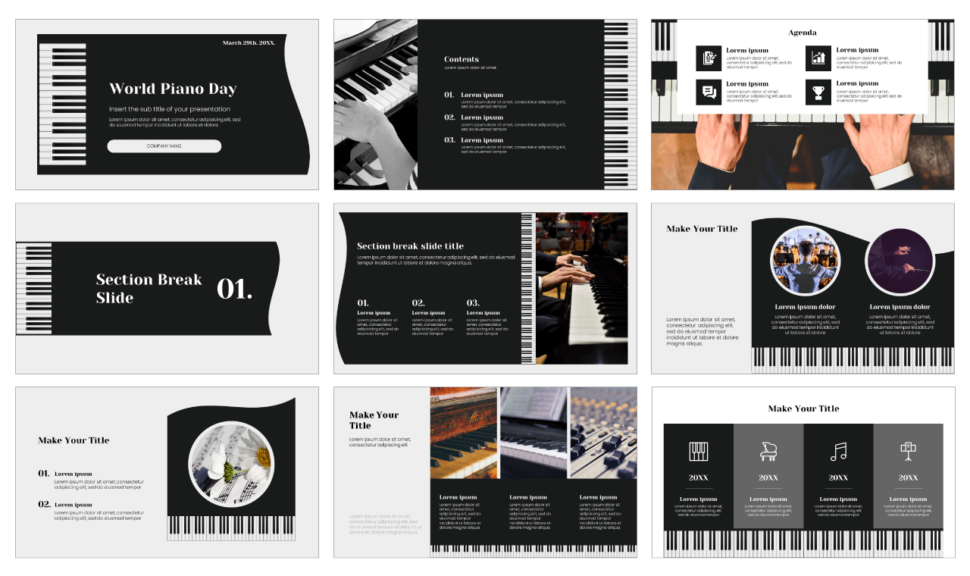 World Piano Day Free Google Slides Theme PowerPoint Template