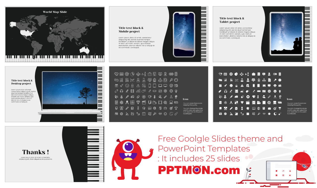 World Piano Day Google Slides PowerPoint Presentation Design