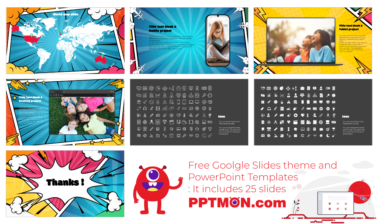 Comic Book Google Slides PowerPoint Presentation Design