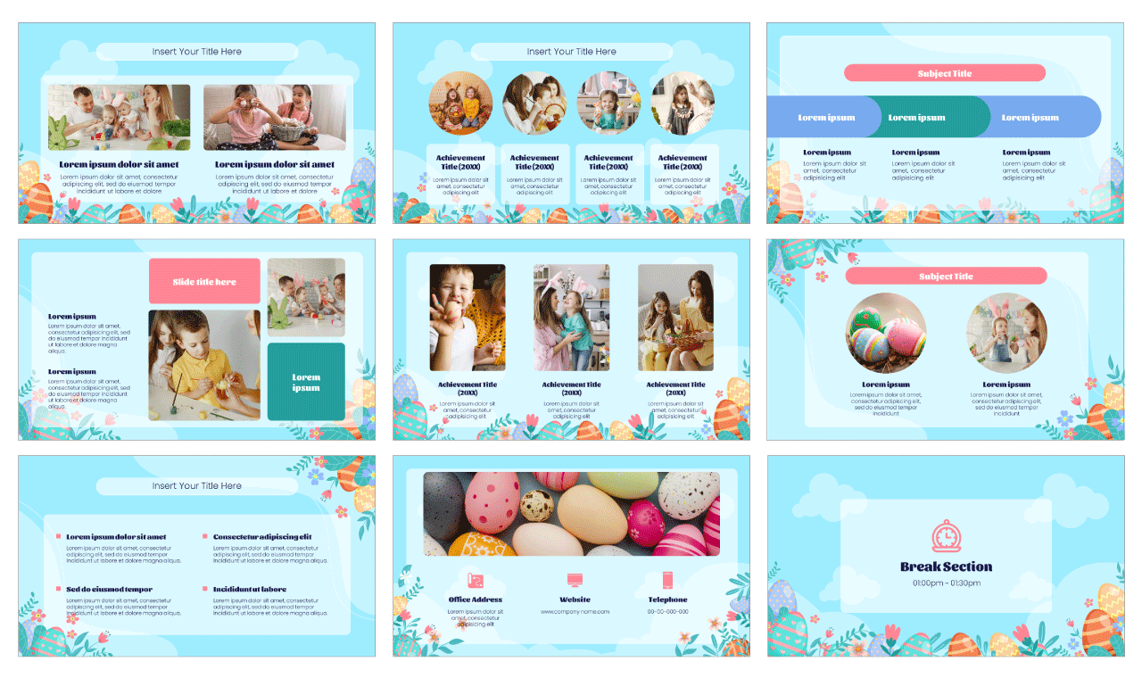 Easter Eggs Decorations Google Slides PowerPoint Template Free Download