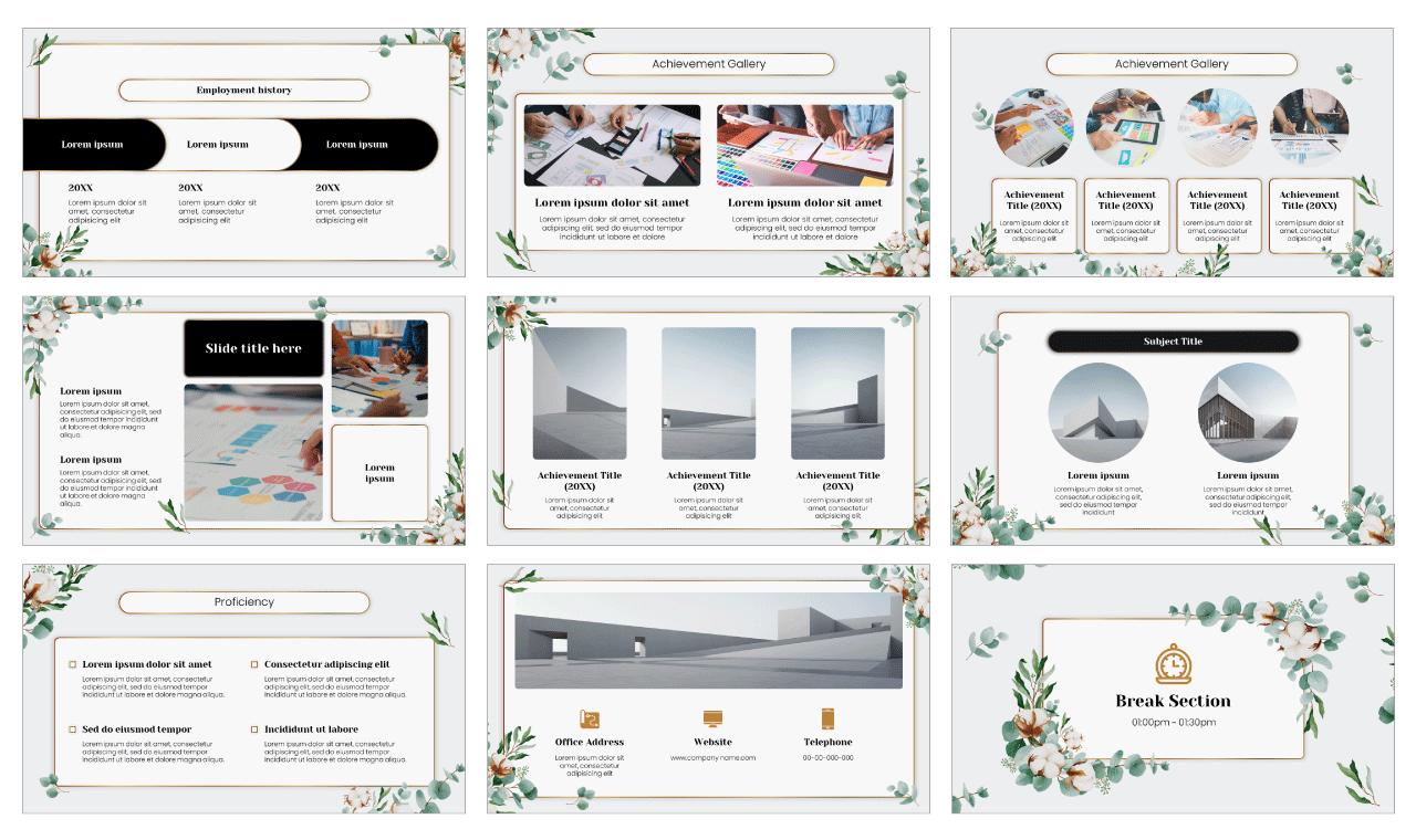 Elegant CV Google Slides PowerPoint Template Free Download