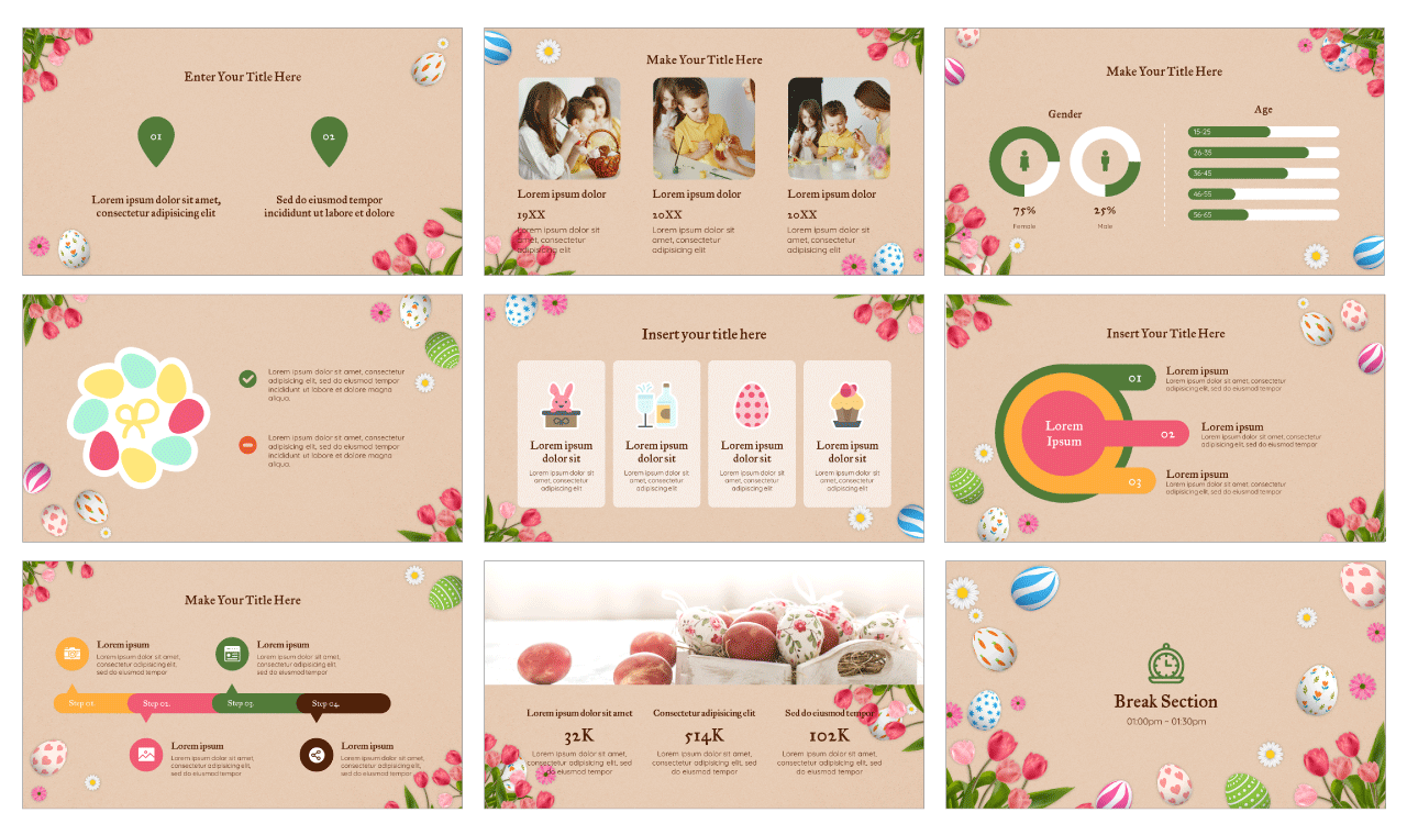 Happy Easter Celebration Google Slides PowerPoint Template Free Download