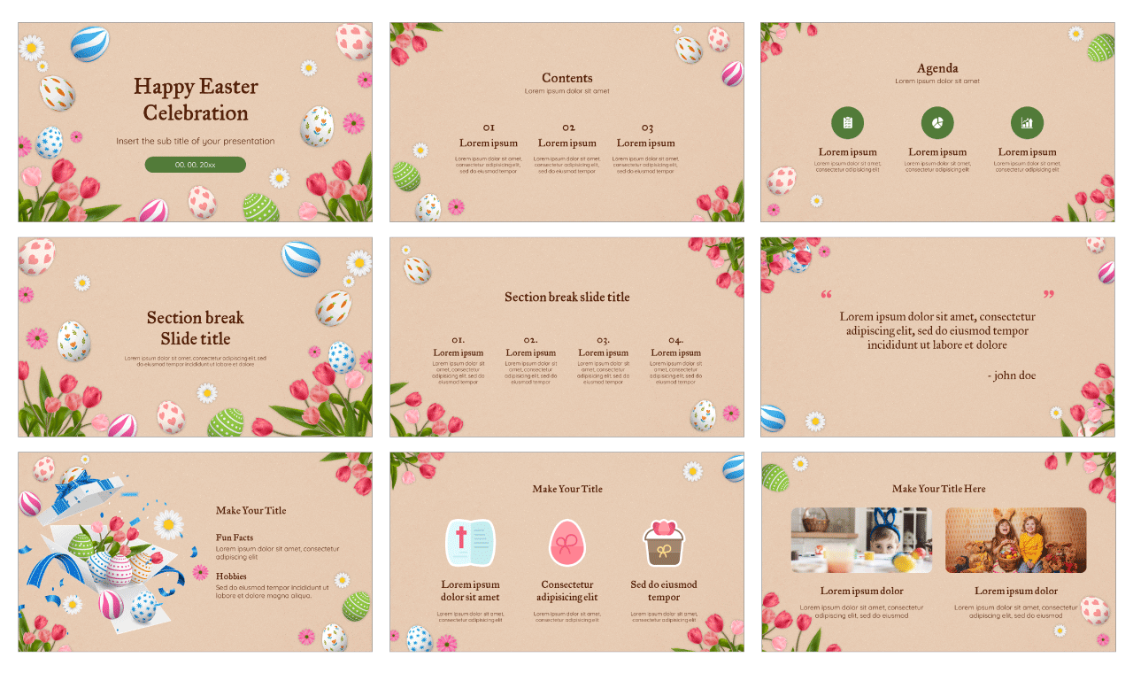 Happy Easter Celebration Google Slides Theme PowerPoint Template