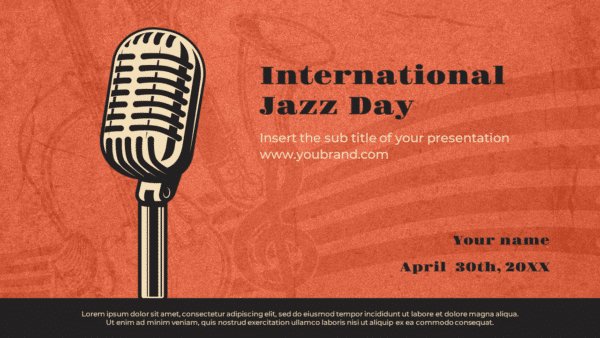International Jazz Day Free Google Slides PowerPoint Template