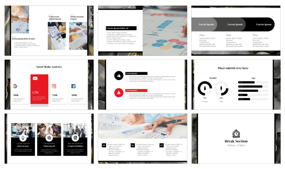 Luxury Style Marble Free Google Slides PowerPoint Template