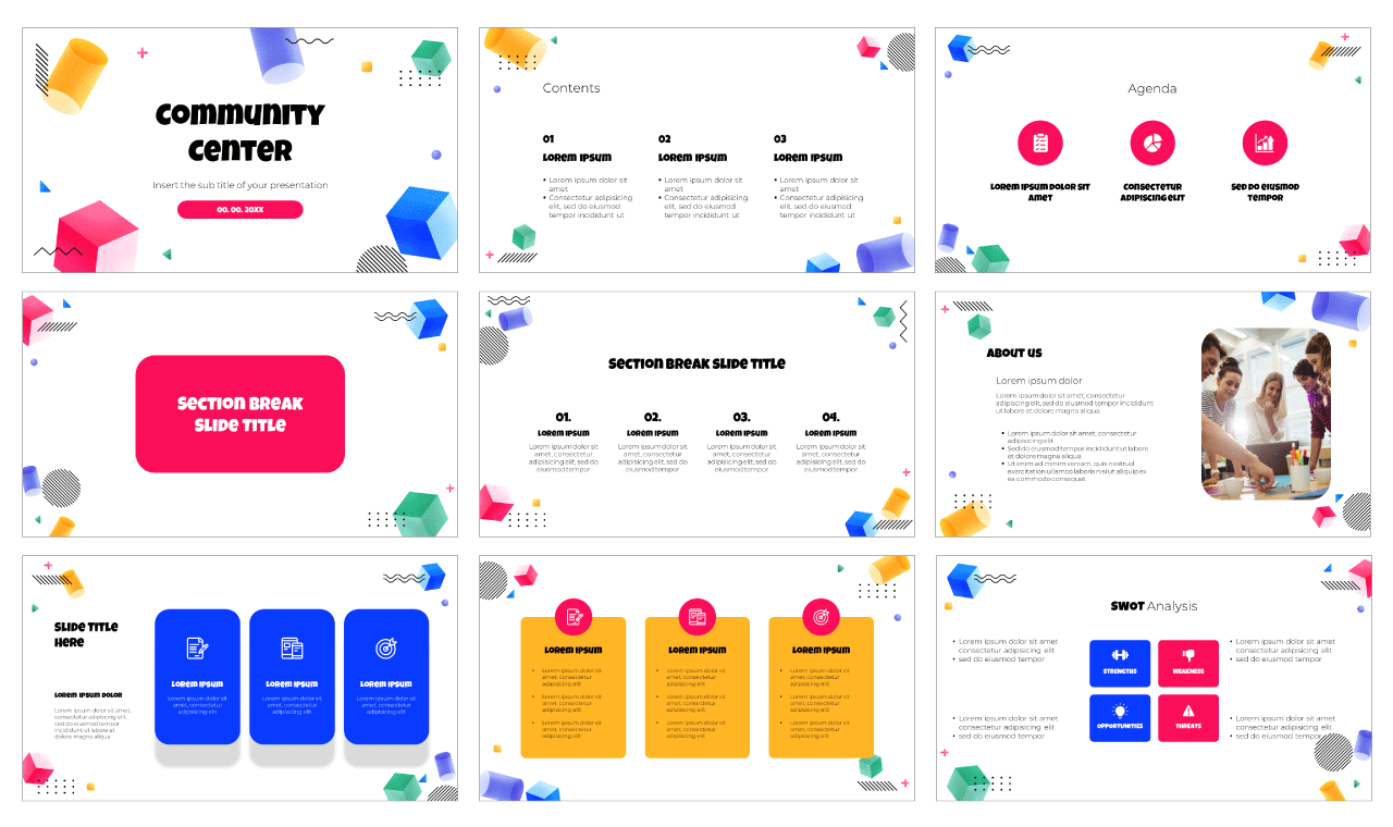 Simple Community Center Free Google Slides PowerPoint Template