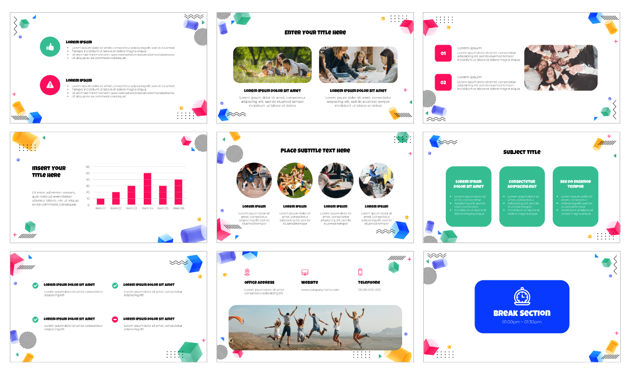 Simple Community Center Google Slides PowerPoint Template Free Download