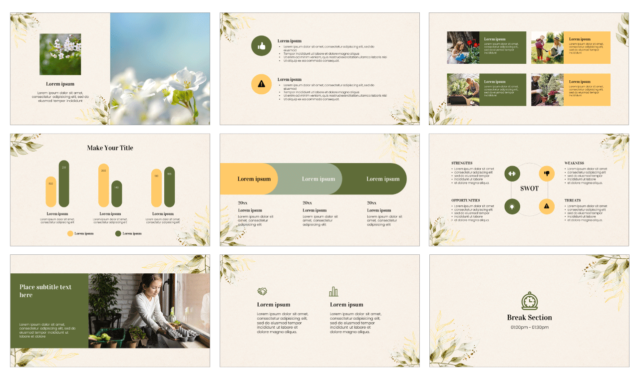 Spring Botanicals Google Slides PowerPoint Template Free Download