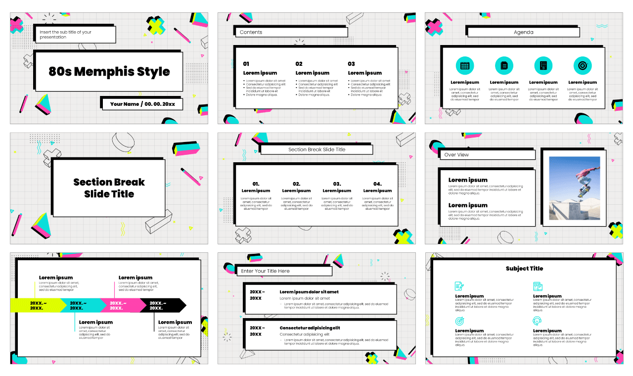 80s Memphis Style Free Google Slides PowerPoint Template