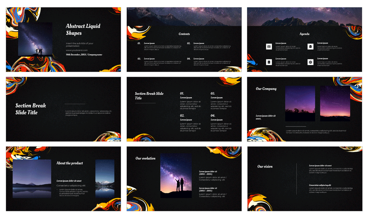 Abstract Liquid Shapes Free Google Slides PowerPoint Template
