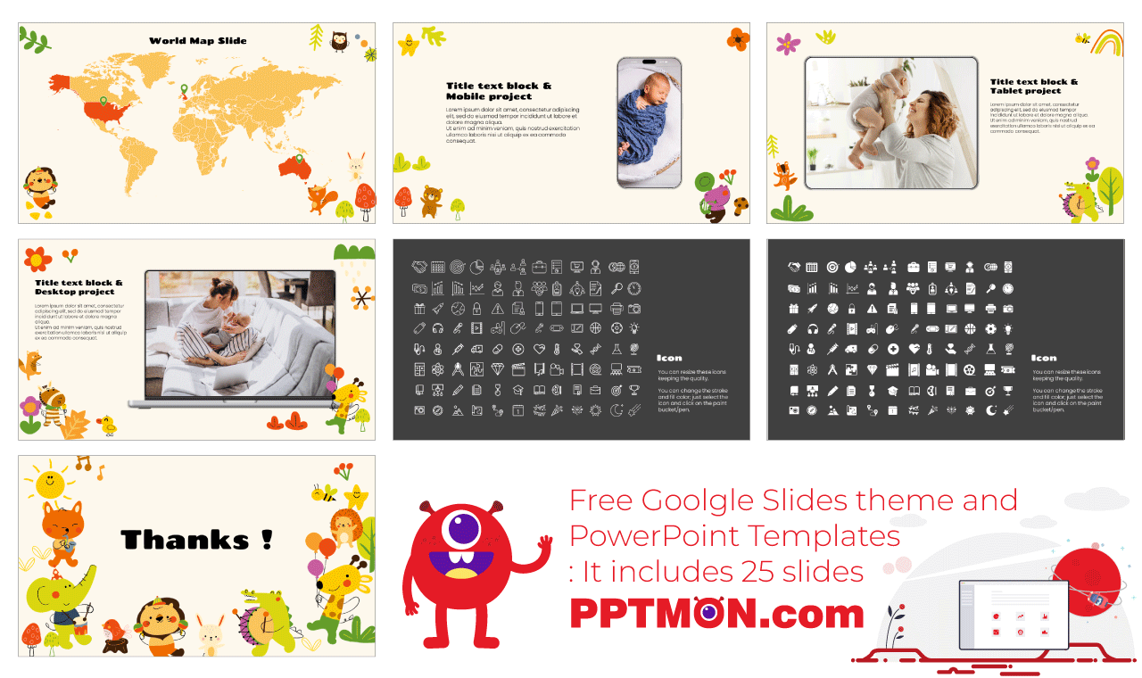 Animal Baby Shower Google Slides PowerPoint Presentation Design