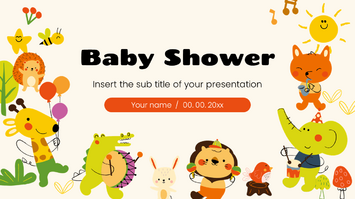 Animal Baby Shower Google Slides Theme PowerPoint Template