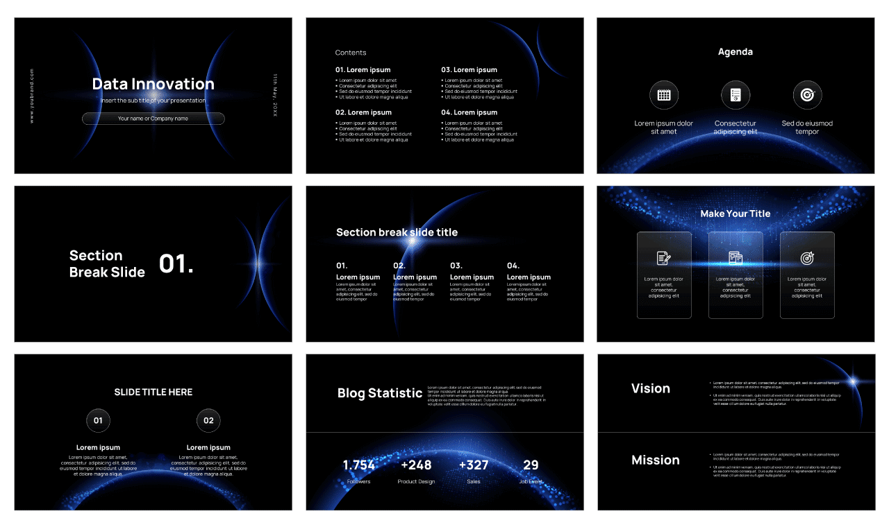 Data Innovation Free Google Slides PowerPoint Template