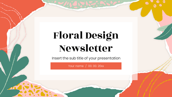 Floral Design Newsletter Free Google Slides PowerPoint Template