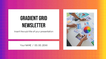 Gradient Grid Newsletter Free Google Slides PowerPoint Template