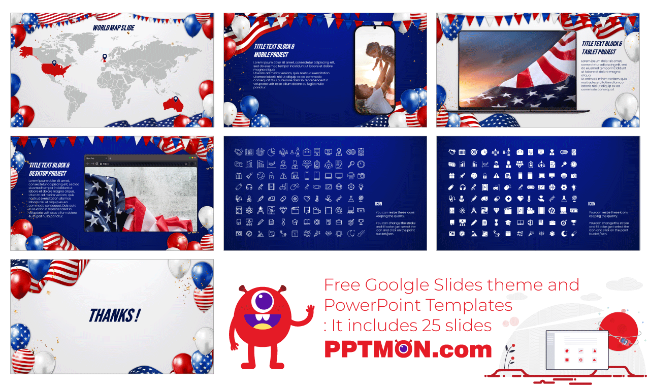 Memorial Day 2023 Google Slides PowerPoint Presentation Design