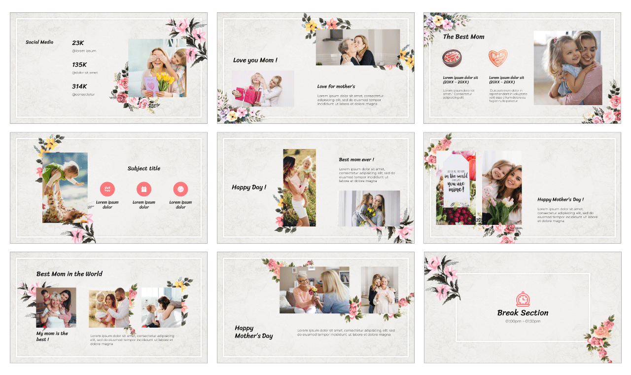Mother's Day Google Slides PowerPoint Template Free Download